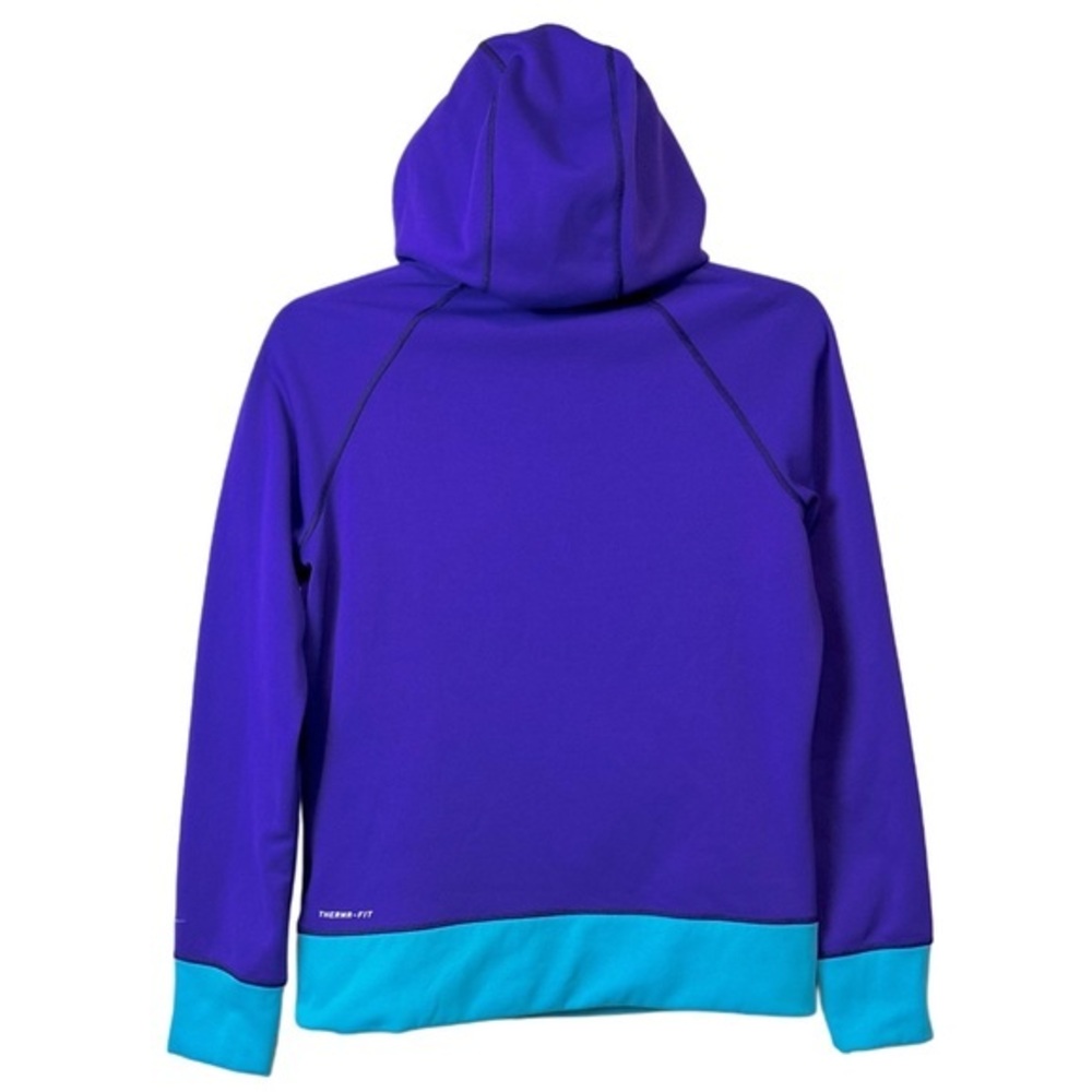 Nike Women's Purple and Teal Logo Therma Fit Lined Hoodie Sz M - Picture 2 of 4